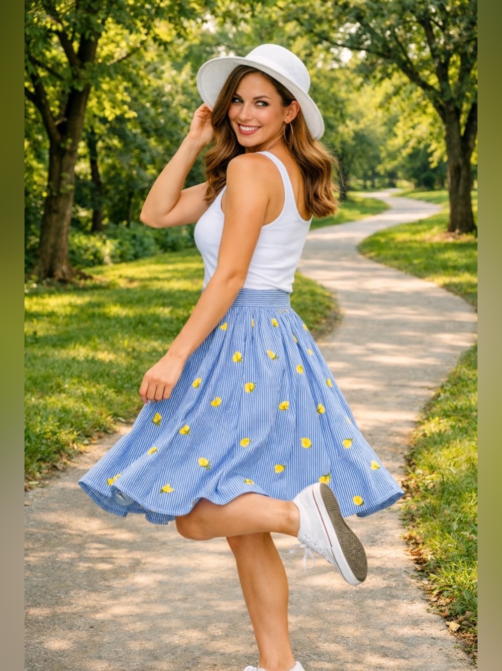 Blue Striped Women's Skirt